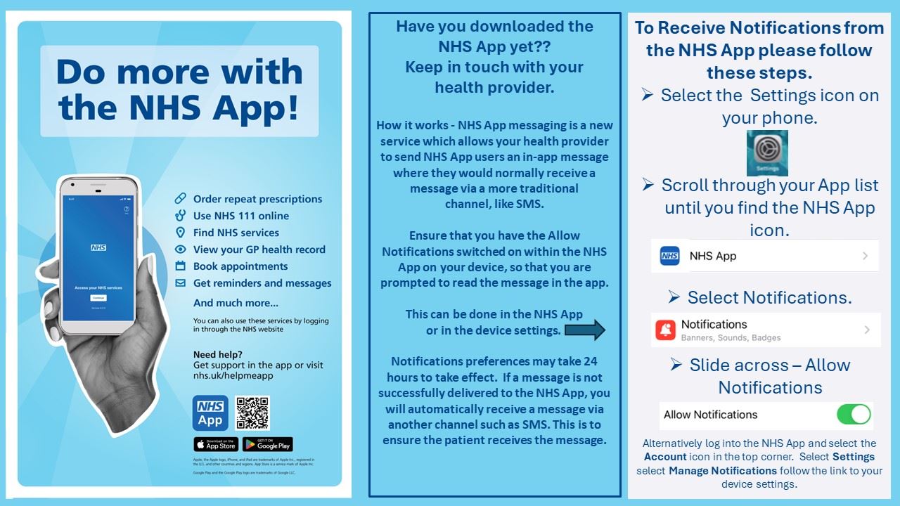 Image showing mobile phone and text to explain how to allow notifications
