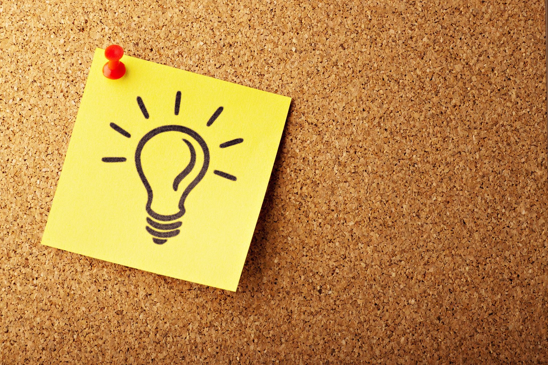 Lightbulb on post it note